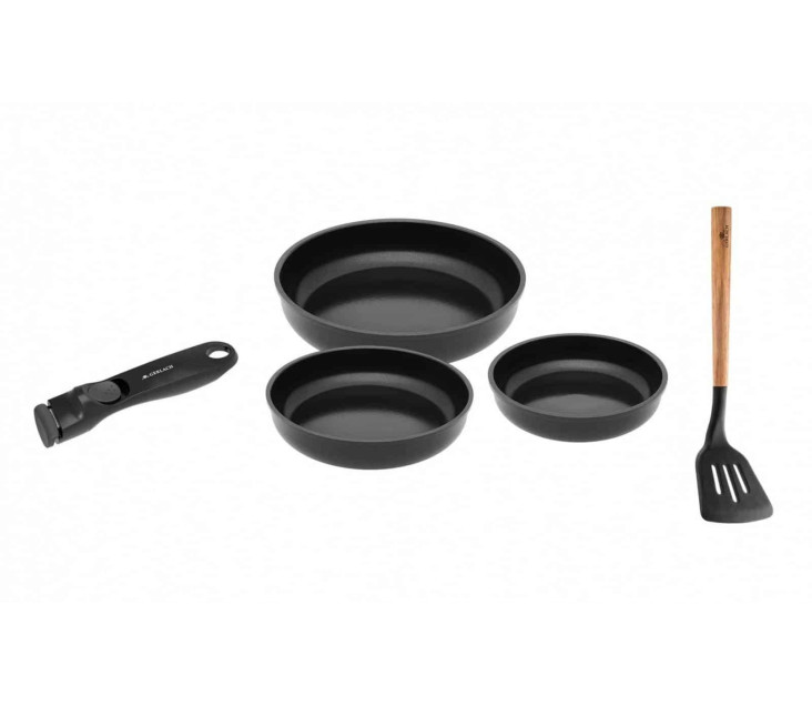 SMART Frying Pan Set 20/24/28 cm + handle + slotted spatula