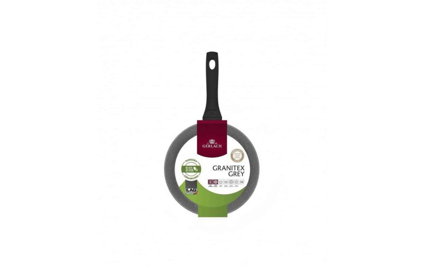 Set of 3 GRANITEX GREY frying pans 20/24/28 cm + pancake pan