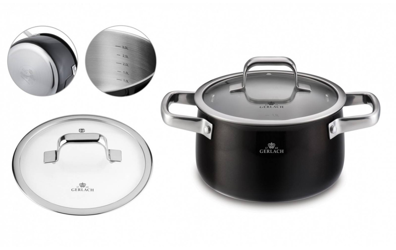 Set of 6 PRIME pots + set of knives in a block