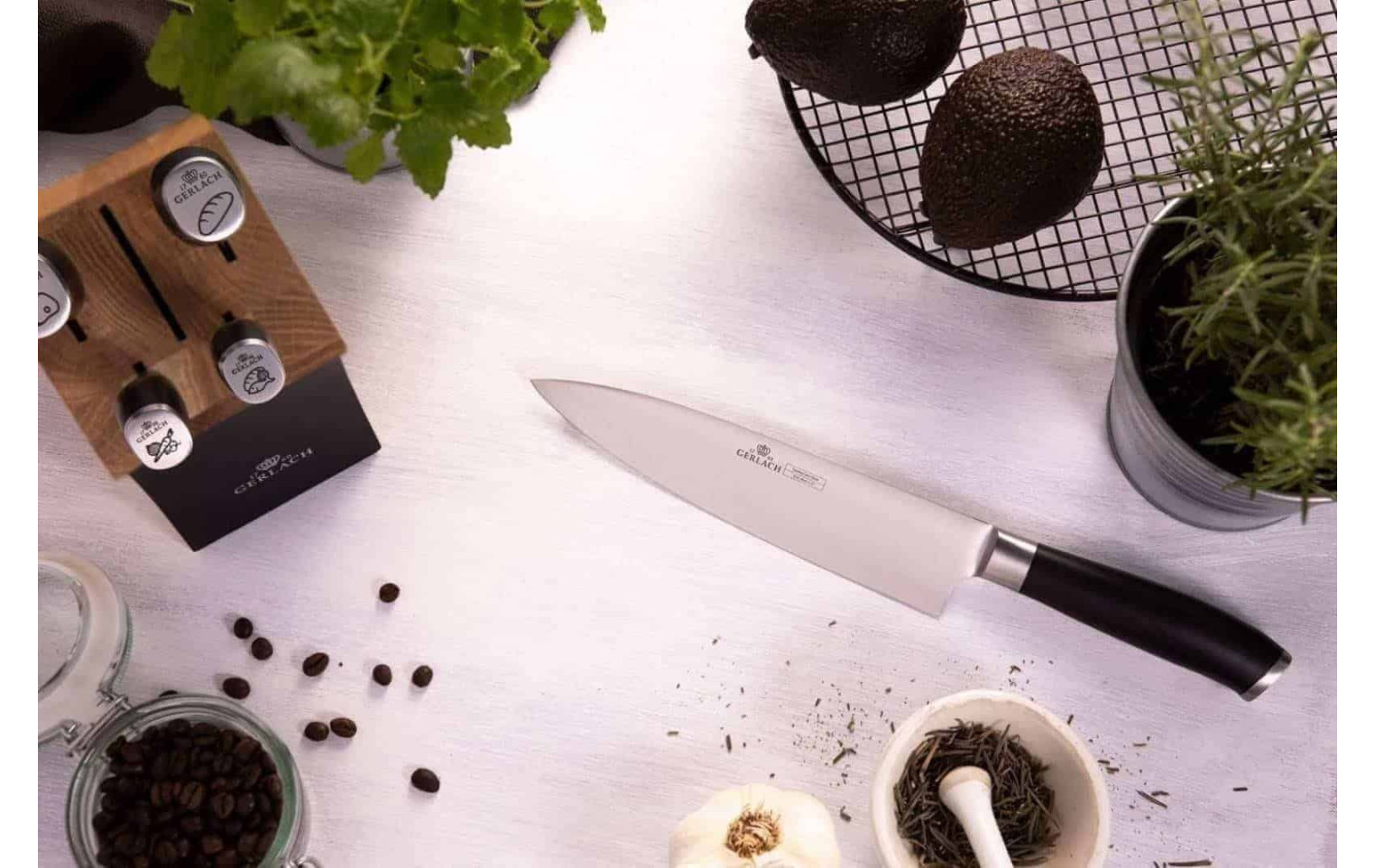 Set of 6 PRIME pots + set of knives in a block