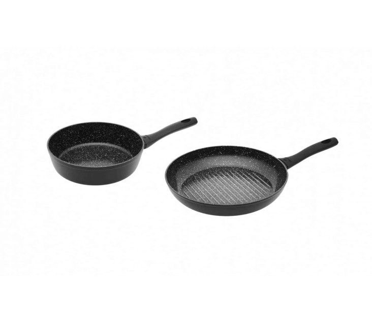 Set of deep frying pan 24 cm + grill pan 28 cm GRANITEX