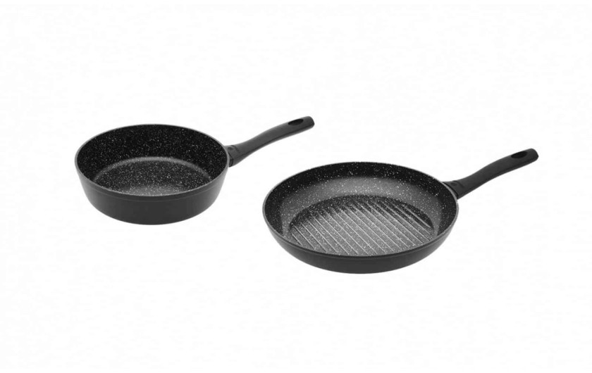 Set deep frying pan 24 cm + grill pan 28 cm GRANITEX