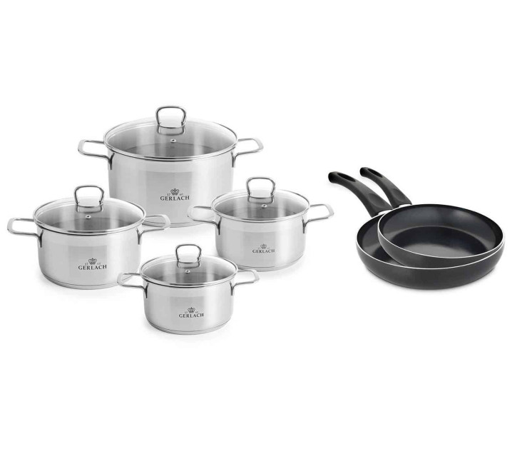 8-piece cookware set BRAVA + 2 frying pans 24/28 cm