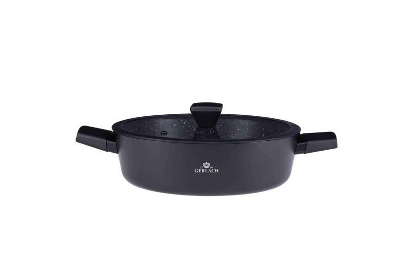 Set of 3 frying pans 20/24/28 cm + 32 cm roasting tray + 28 cm pot GRANITEX