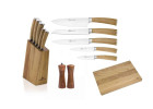 Knife set in NATUR block + cutting board + salt shaker and pepper mill Knife set in NATUR block + cutting board + salt shaker and pepper mill