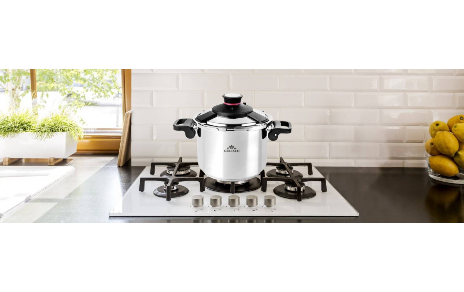 Pressure cooker 6,0l SOLID + knife set in a block
