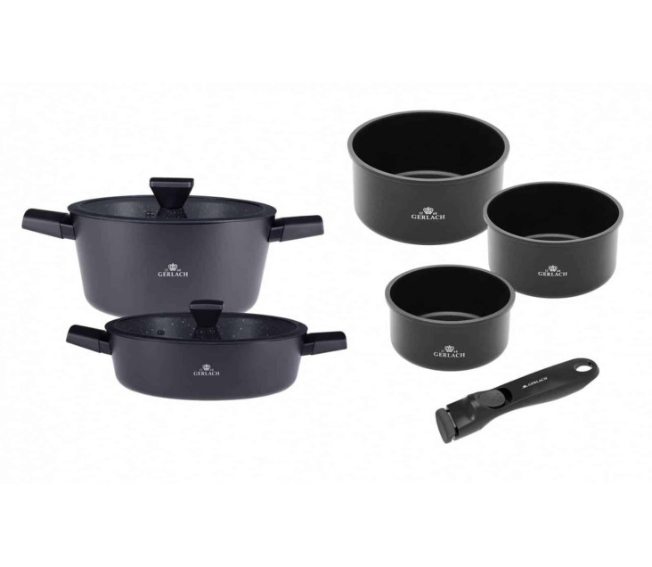 4-piece cookware set SMART + 24/28 cm Granitex pots
