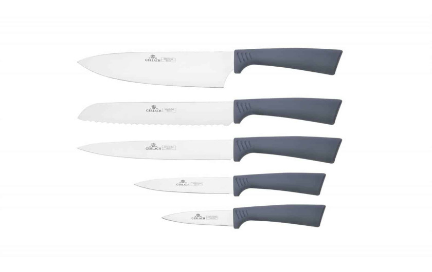 Set of knives in a SMART GREY block