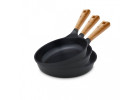 Knife set in block + 2x pots 24/28 cm + 3x frying pans NATUR