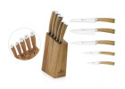 Knife set in block + 2x pots 24/28 cm + 3x frying pans NATUR