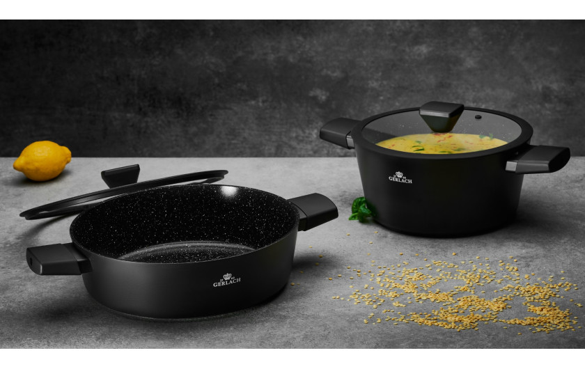Set of 3 frying pans 20/24/28 cm + 32 cm roasting tray + 28 cm pot GRANITEX