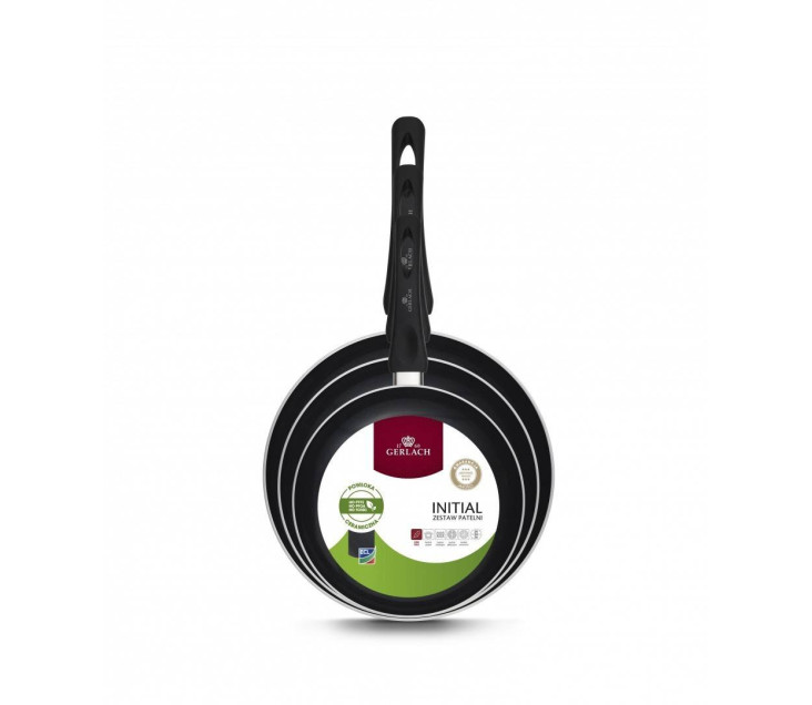 INITIAL set of 3 frying pans 20/24/28cm with ceramic coating