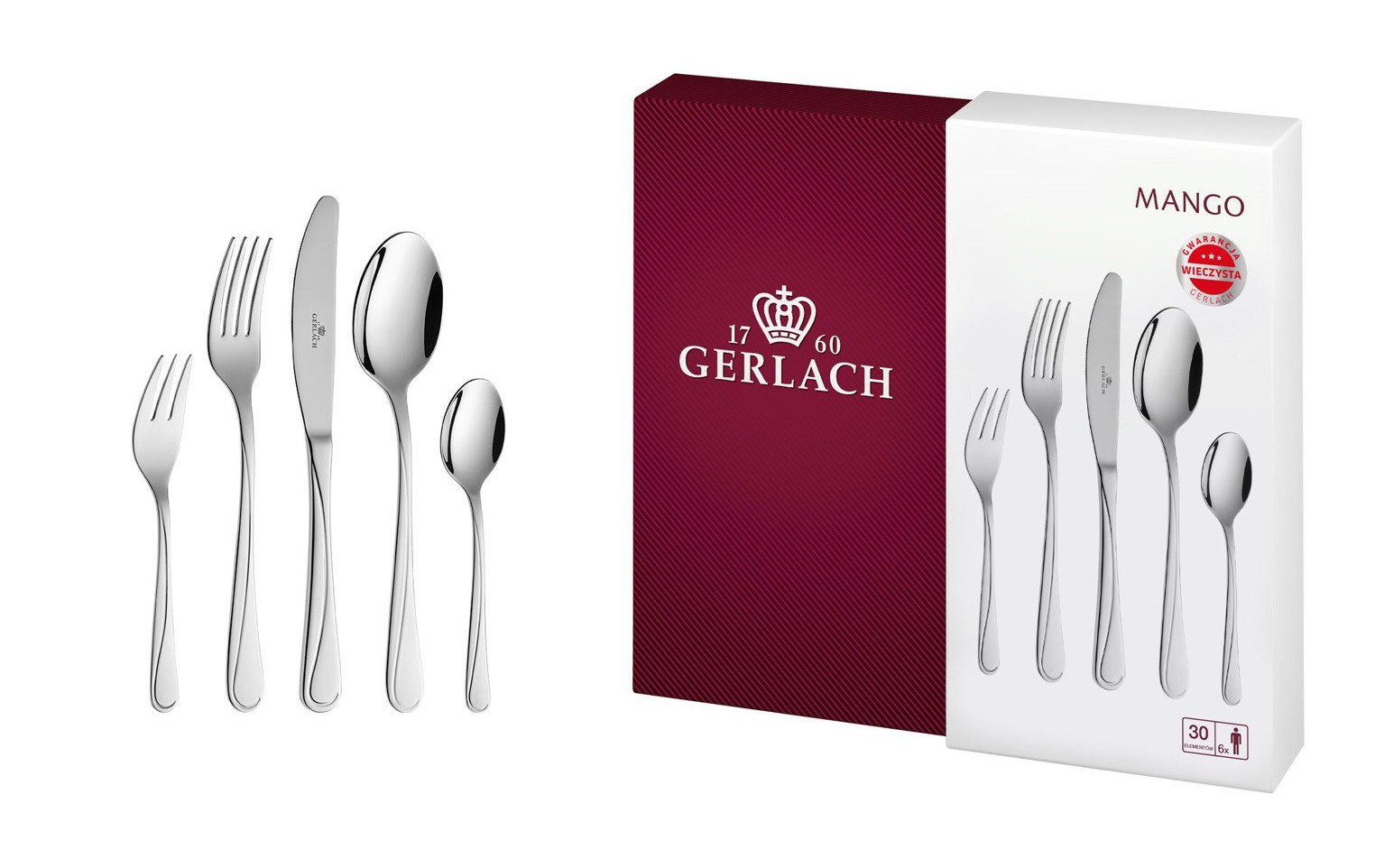 30-Piece Cutlery Set MANGO Polished Finish