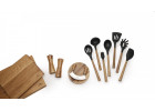 Wooden salt shaker and pepper mill NATUR + cutting board + herb chopper