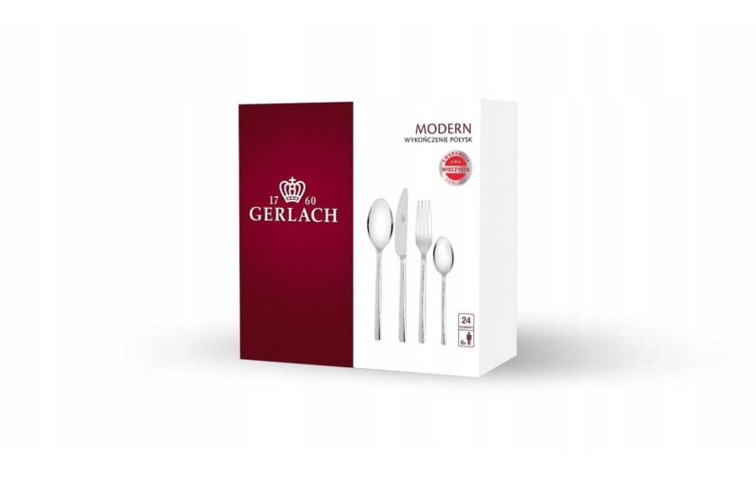 Set of 24 pieces of polished MODERN cutlery