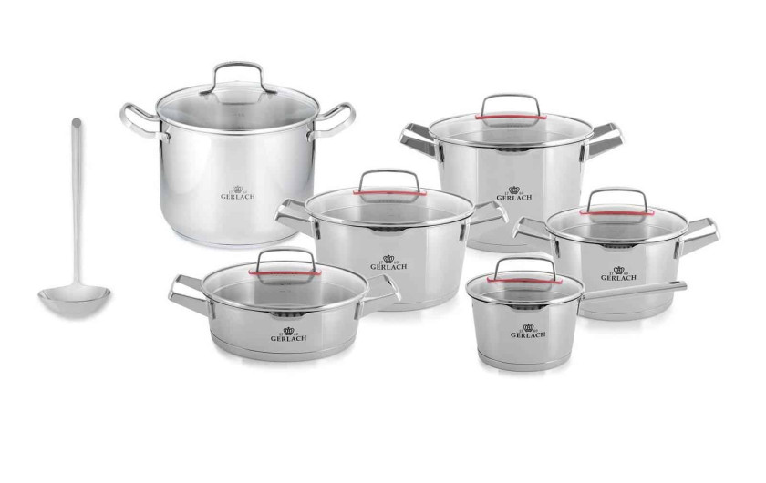 Superior 10-piece cookware set + Simple pot with lid 28cm, 10L + Virga ladle