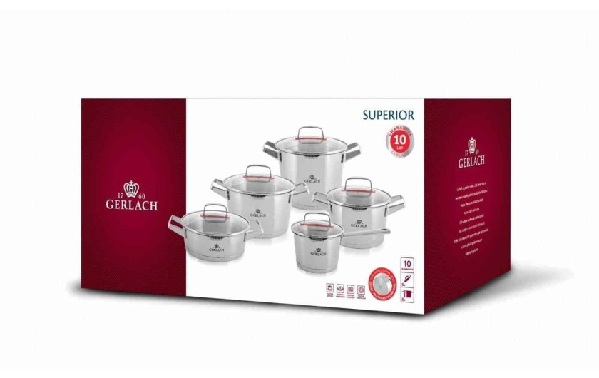11-piece SUPERIOR pots set + 28cm Solid Lite steel pan with Ilag Ultimate coating
