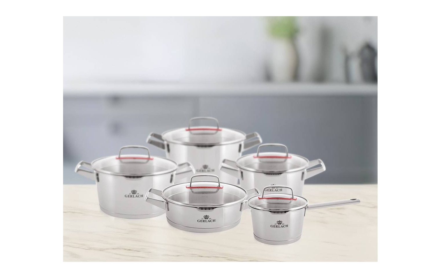 11-piece SUPERIOR pots set + 28cm Solid Lite steel pan with Ilag Ultimate coating