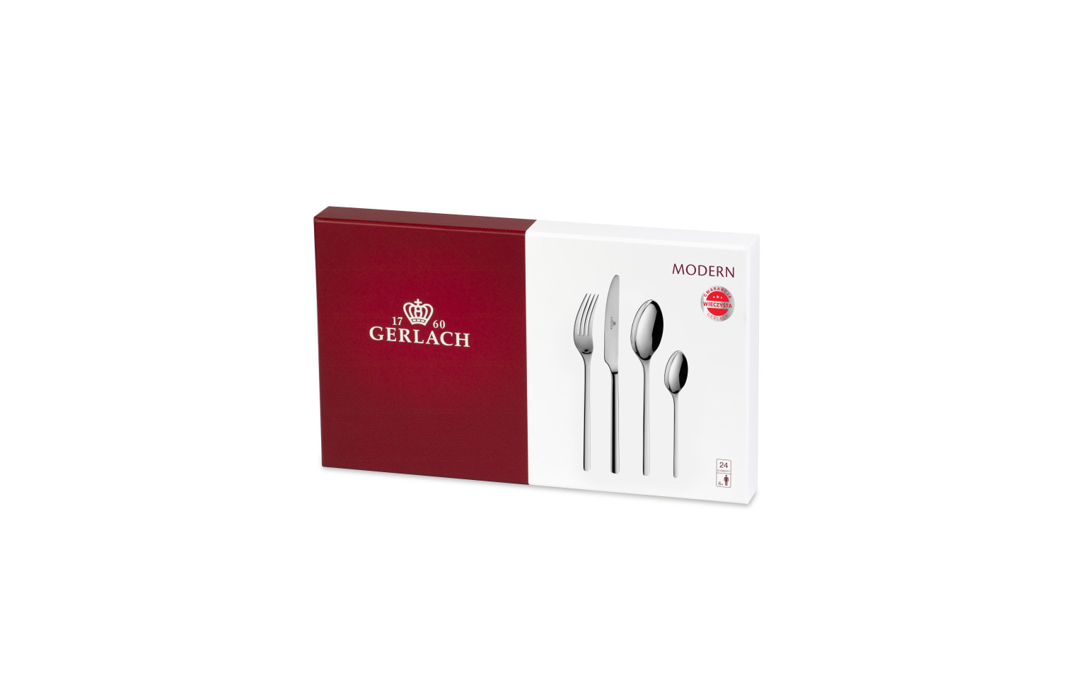 24-Piece Cutlery Set + 6-Piece Cake Fork Set MODERN Polished Finish