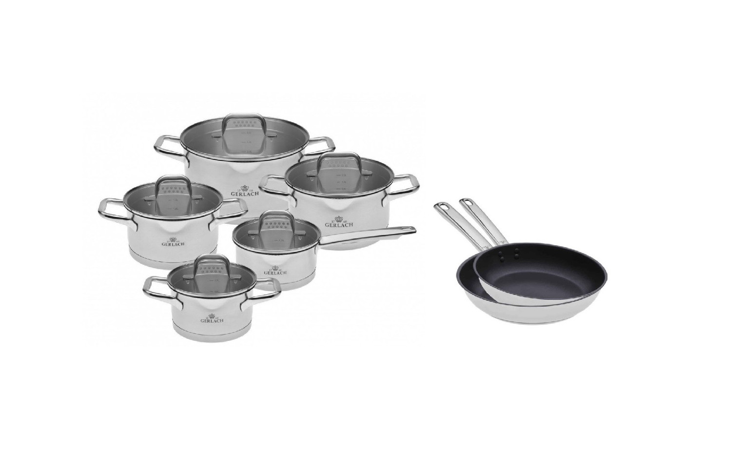 Set of 10-piece pots MODEL + Set of pans SOLID LITE 24/28 cm with ceramic coating