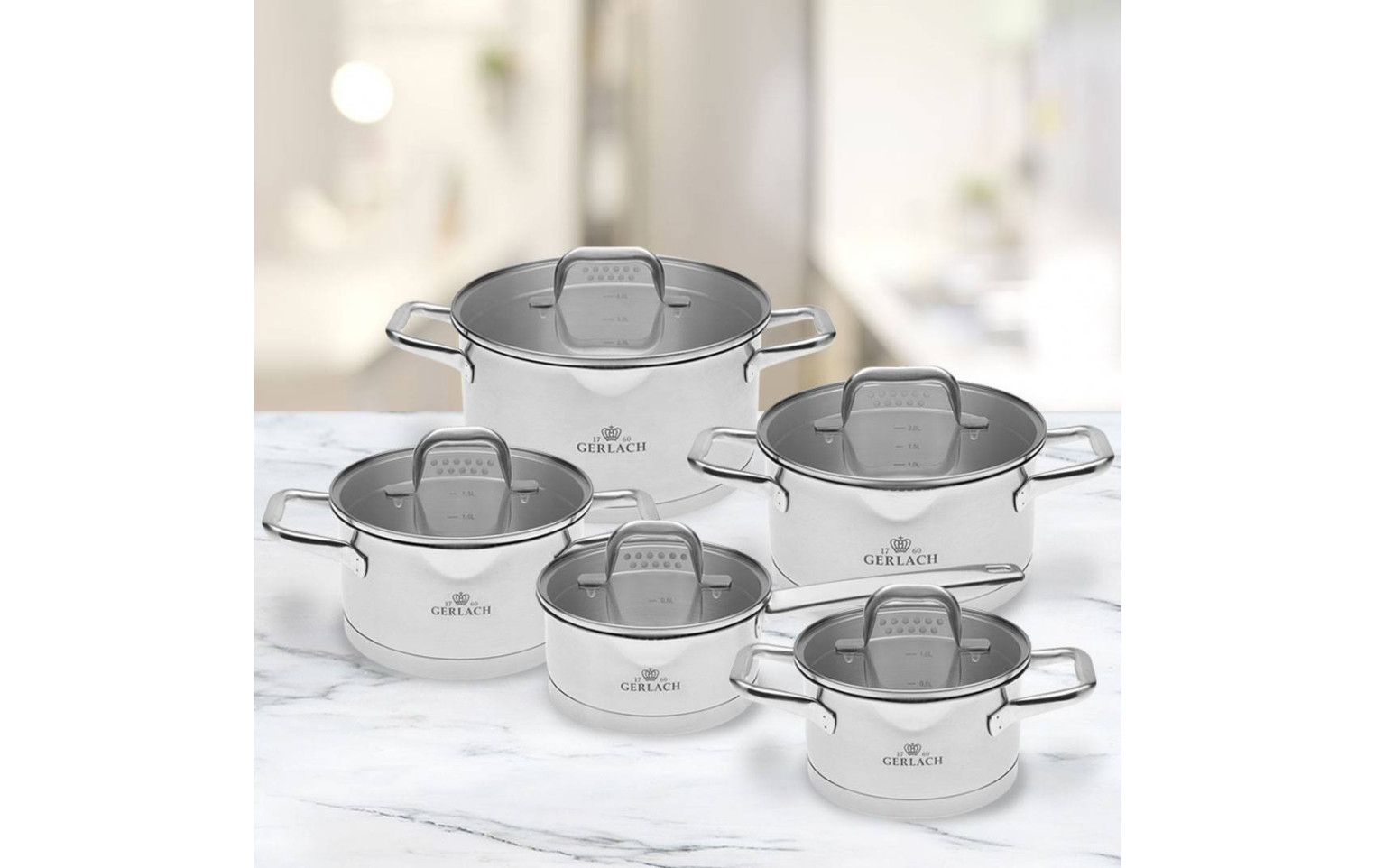 Set of 10-piece pots MODEL + Set of pans SOLID LITE 24/28 cm with ceramic coating