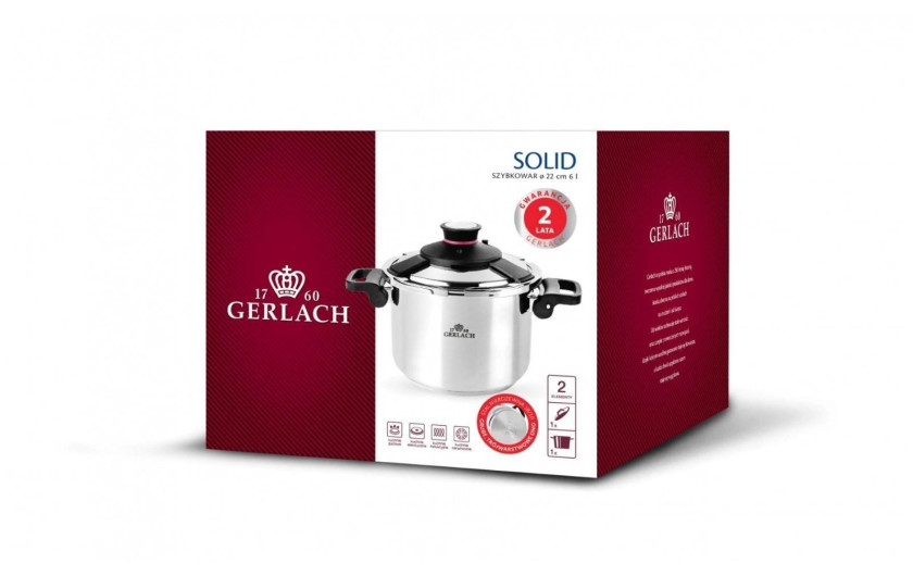 6-piece cookware set SUPERIOR + Pressure cooker 6.0L SOLID 6-piece cookware set SUPERIOR + Pressure cooker 6.0L SOLID