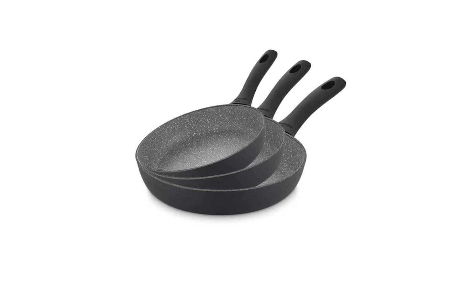 Cookware set MODEL + Set of 3 GRANITEX GREY frying pans + Fine knife set + 68-piece cutlery set in a case + Dinner service set 3