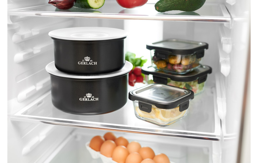 Set of pots 4 pcs. SMART + SMART universal lid 16cm, 18cm, 20cm + lids for storage 3 pcs. - white