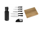 Set of knives in the SMART BLACK block + SMART Mini sharpener + NATUR oak cutting board 30x24 cm Set of knives in the SMART BLACK block + SMART Mini sharpener + NATUR oak cutting board 30x24 cm