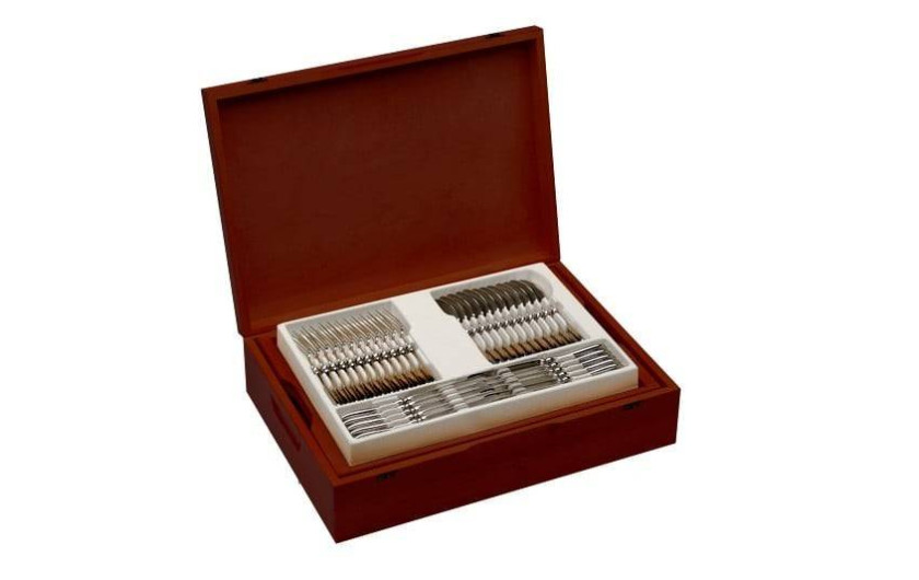 Set of cutlery in a wooden box 68 pcs. gloss RETRO
