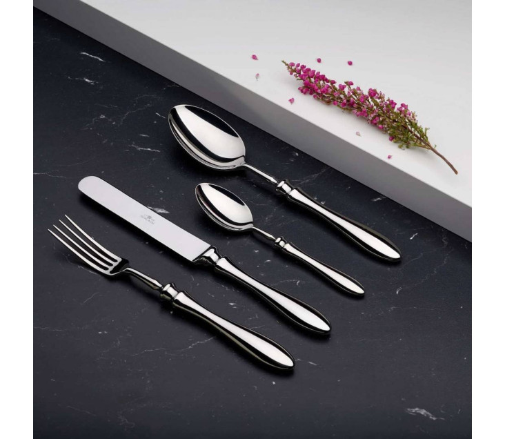 Set of cutlery in a wooden...