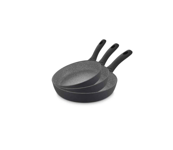 Set of 3 GRANITEX GREY frying pans 20/24/28cm