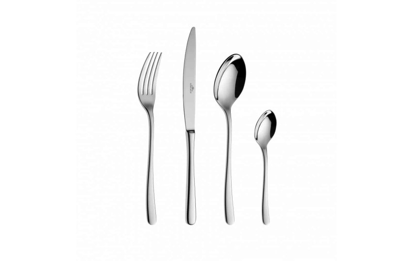 MUZA 12-person dinnerware set: 36 dinner plates + 68-piece polished MUZA cutlery set + suitcase.