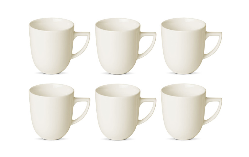 Porcelain service VALOR 36 pieces for 6 people: dinner plates 18 pieces + cup with saucer 12 pieces + mugs