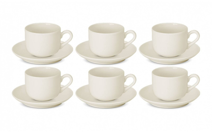 FLOW Set of 12 cups with saucers / 6 people + FLOW Sugar bowl