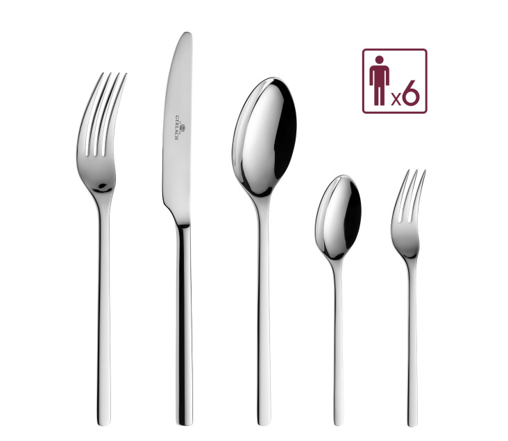 24-piece cutlery set gloss MODERN + cake forks 6 pieces.