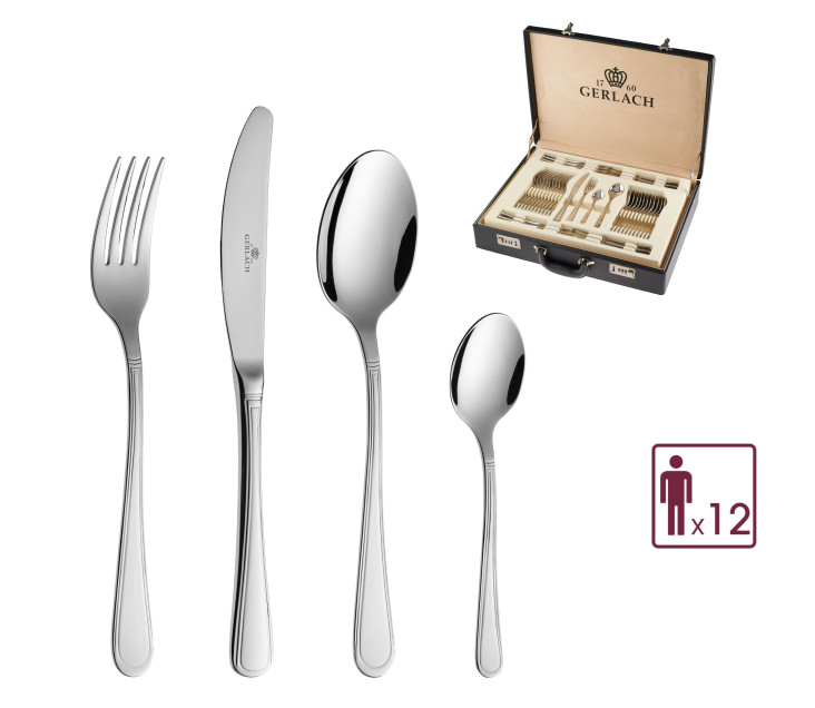 68-Piece Cutlery Set ANTICA Polished Finish + Cutlery Canteen