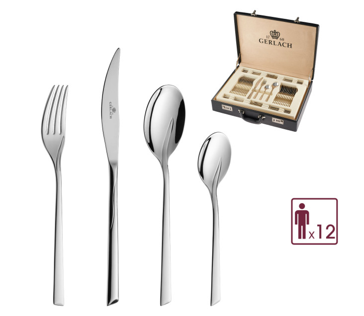 68-Piece Cutlery Set FLAMES Polished Finish + Cutlery Canteen