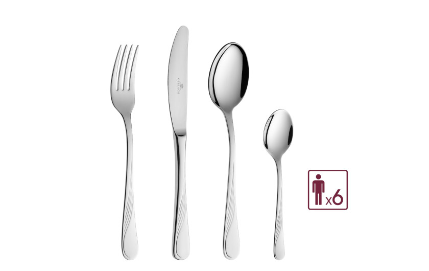 Set of 24 pieces of CELESTIA polished cutlery.
