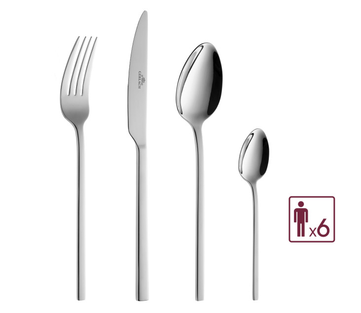 24-Piece Cutlery Set AMBIENTE Polished Finish