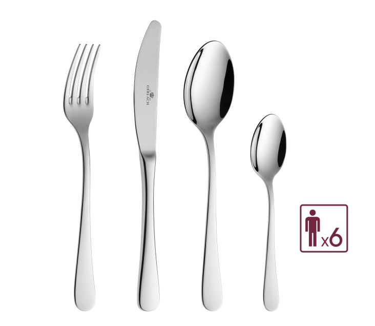 24-Piece Cutlery Set FLOW Polished Finish