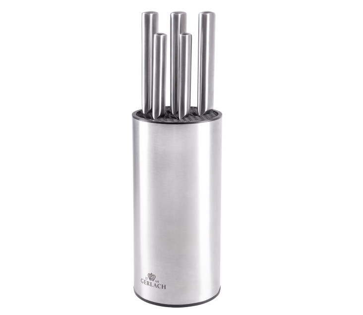 Stainless steel knife set in block AMBIENTE