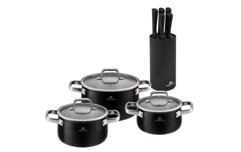 6-piece PRIME cookware set + set of knives in a SMART block.