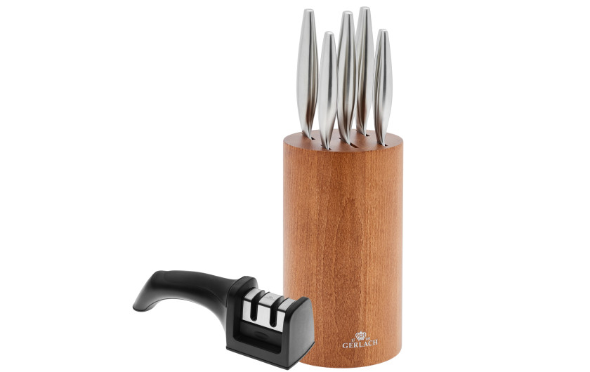 Gerlach Fine knife set in a block + sharpener