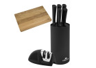 Set of knives in the SMART BLACK block + SMART Mini sharpener + NATUR oak cutting board 30x24 cm Set of knives in the SMART BLACK block + SMART Mini sharpener + NATUR oak cutting board 30x24 cm