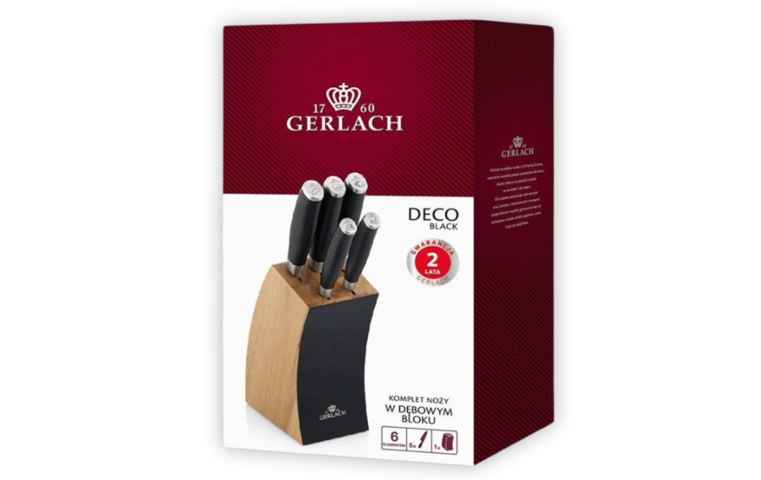 DECO BLACK Knife Block Set + Knife Sharpener