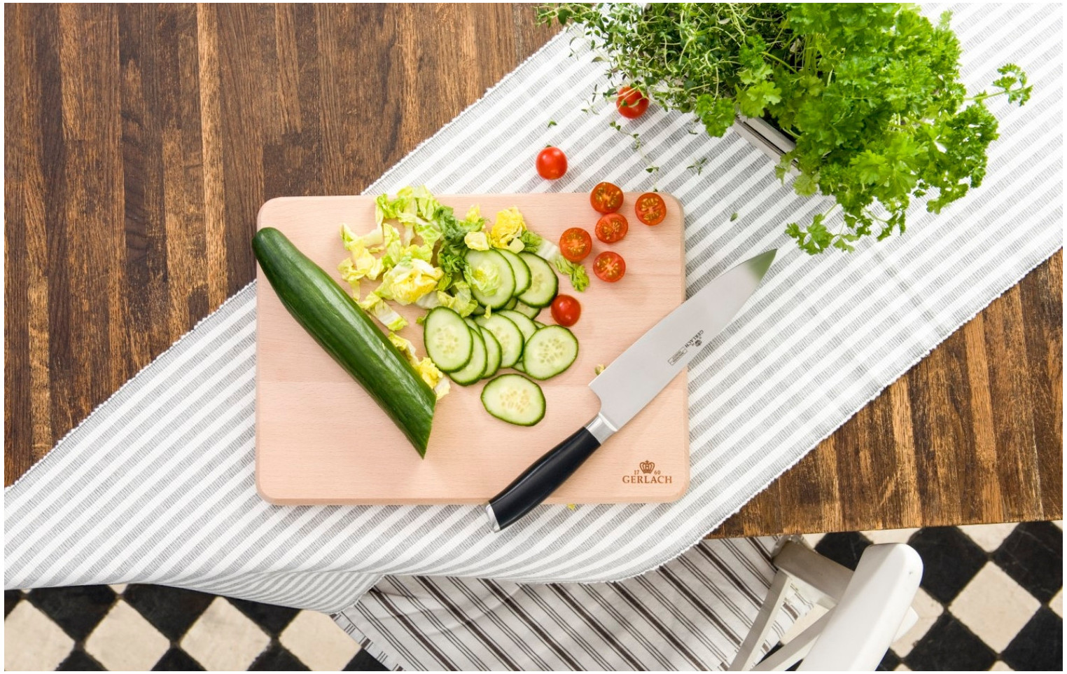 DECO BLACK Knife Block Set + Knife Sharpener