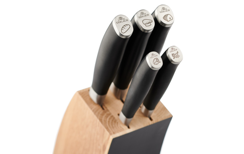 DECO BLACK Knife Block Set + Knife Sharpener DECO BLACK Knife Block Set + Knife Sharpener