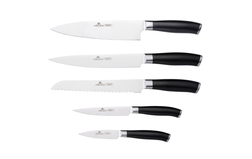 DECO BLACK Knife Block Set + Knife Sharpener DECO BLACK Knife Block Set + Knife Sharpener