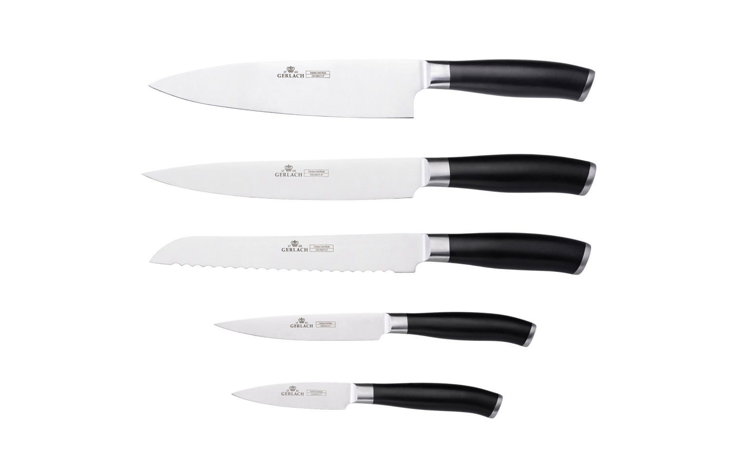 DECO BLACK Knife Block Set + Knife Sharpener